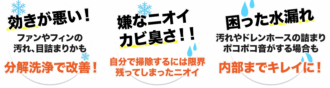 効きの悪さ・嫌なニオイ・水漏れを分解洗浄で改善